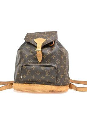 LOUIS VUITTON Montsouris MM Backpack Bag Monogram Leather Brown M51136 19MA946